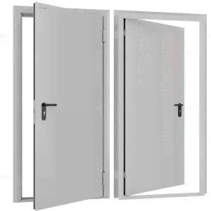 Дверь DoorHan/780/2050/Техническая/одност./глухая/глад./глад./RAL7035/прав./угл. рама, DTG/780/2050/7035/R/N-0